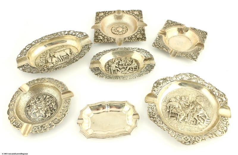 Lot: Zilveren Asbakken (7x)