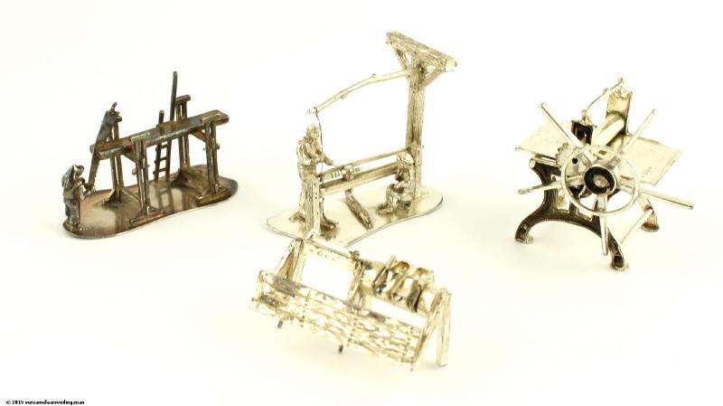 Lot: Zilveren Miniaturen (4x)