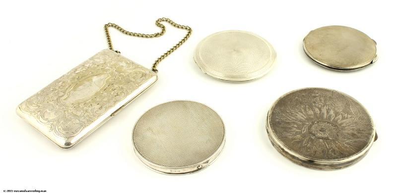 Lot: Zilveren Poederdoosjes (5x)