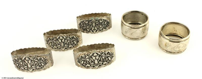 Lot: Zilveren Servetringen (6x)