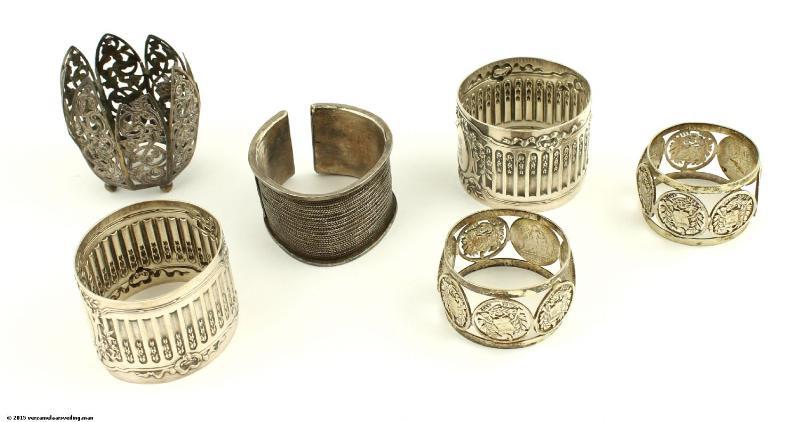 Lot: Zilveren Servetringen (6x)