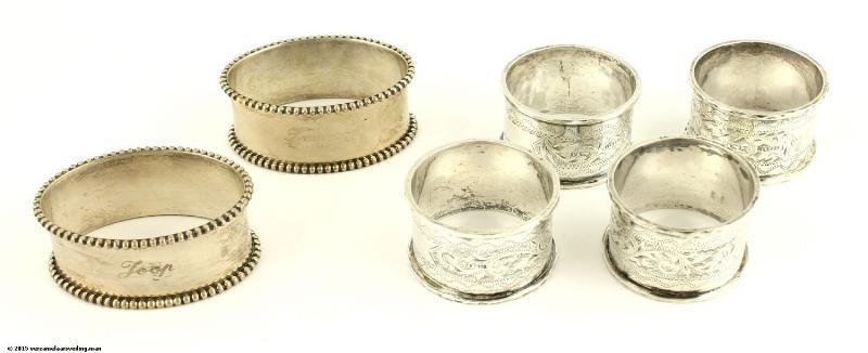 Lot: Zilveren Servetringen (6x)