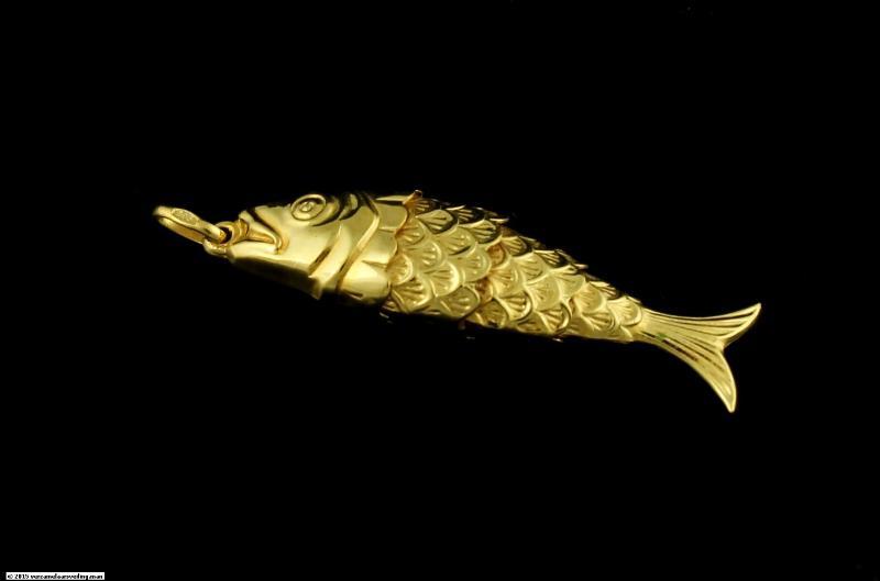 Geelgouden hanger (visje), 14 karaat