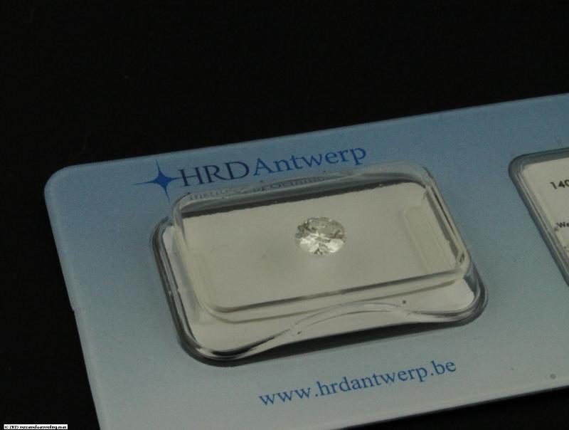 Briljant geslepen diamant, 0.54 Ct., gecertificeerd