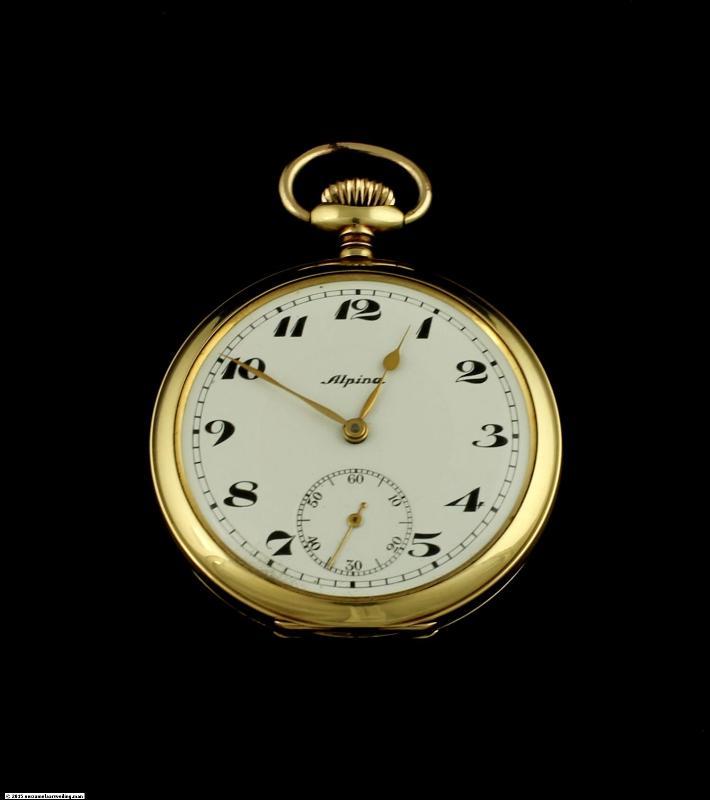 Geelgouden Alpina zakhorloge, 14 karaat