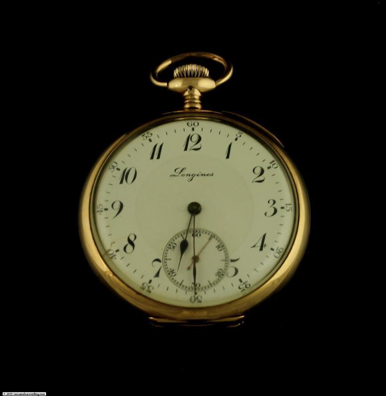 Geelgouden Longines zakhorloge, 14 karaat