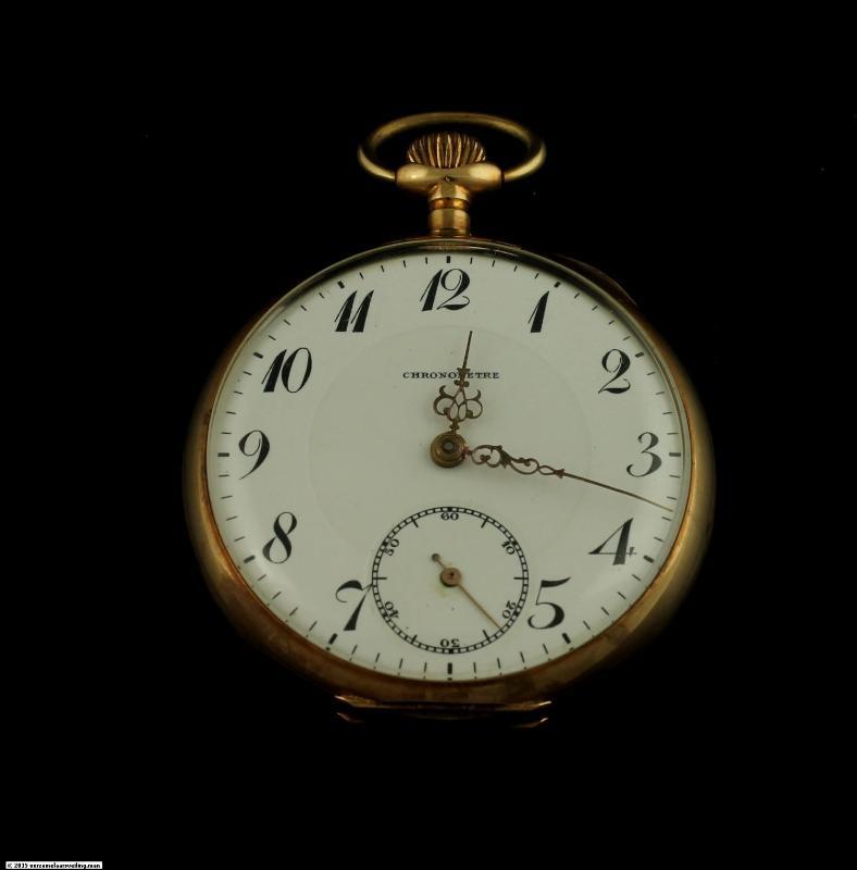 Geelgouden Chronometre zakhorloge, 14 karaat
