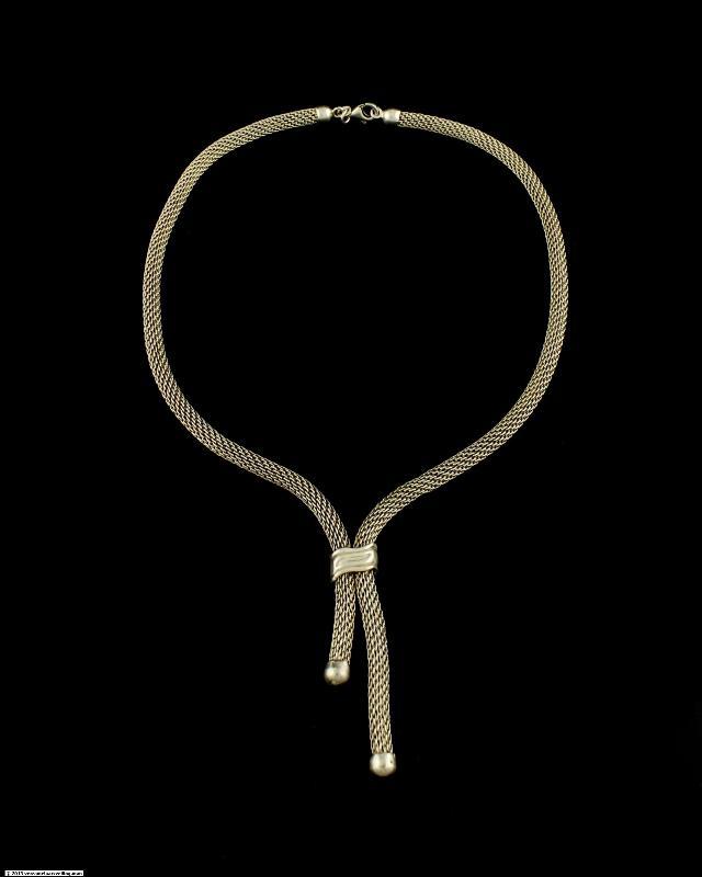 Zilveren Open Bewerkt Collier