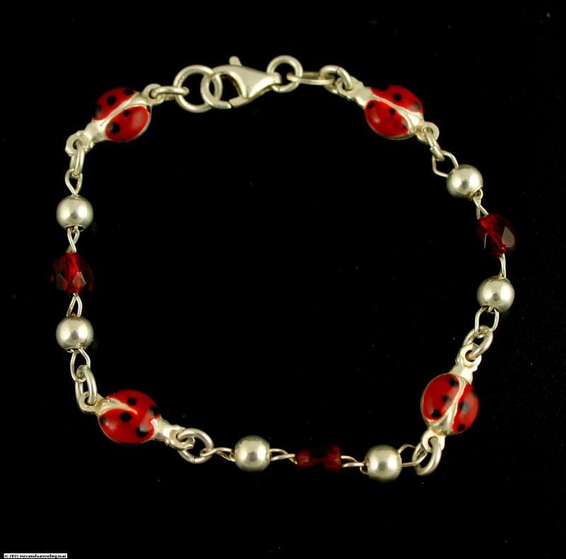 Zilveren Armband Met Lieveheersbeestjes