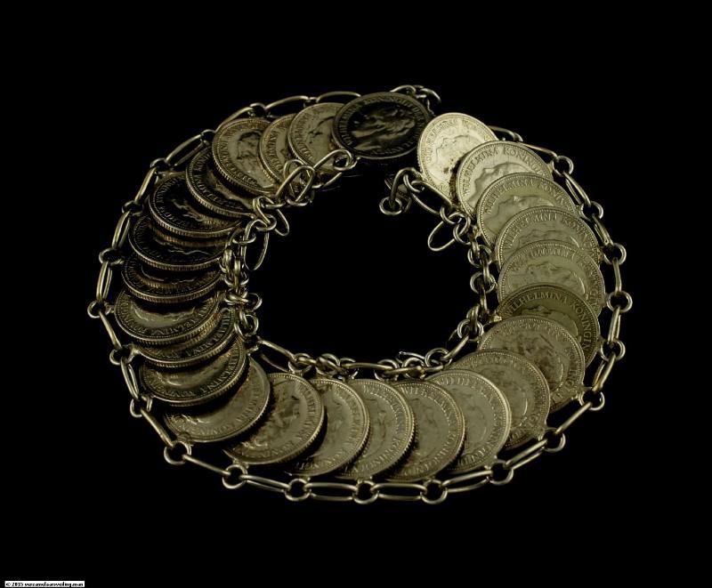 Zilveren Armband Met Willhelmina Dubbeltjes