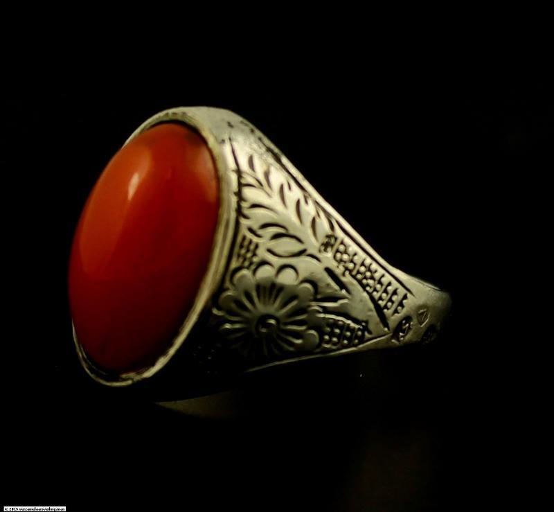 Zilveren Vintage Ring Met Carneool