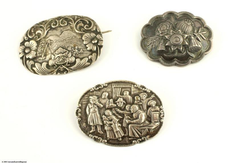 Lot: Zilveren Broches (3x)