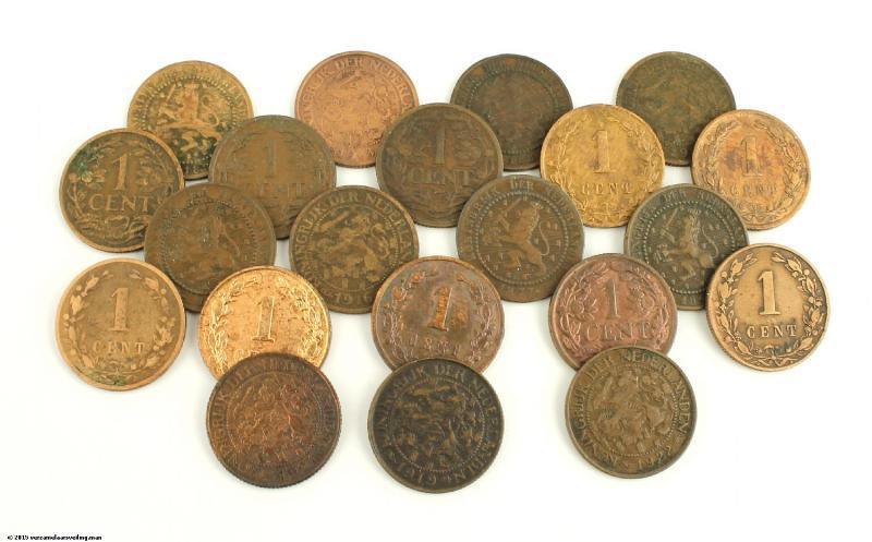 Lot: 1 cent Willem III - Wilhelmina. Varieert tussen Fraai en Prachtig.