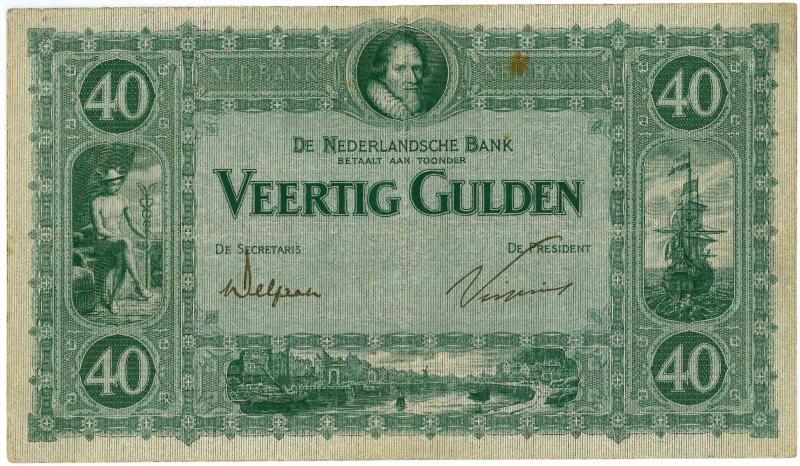 Nederland. 25 gulden. Bankbiljet. Type 1929. Willem van Oranje. - Zeer Fraai.