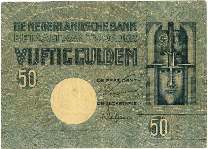 Nederland. 25 gulden. Bankbiljet. Type 1945. Meisje in blauw. - Zeer Fraai+.