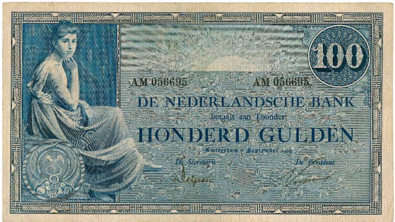 Nederland. 100 gulden. Bankbiljet. Type 1953. Erasmus. - Zeer Fraai.