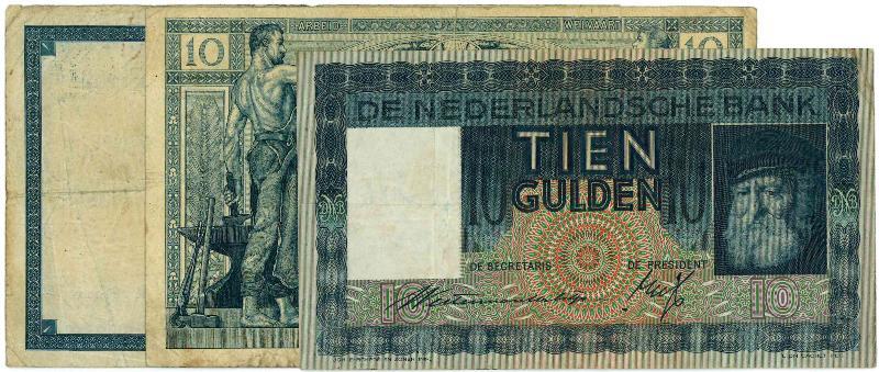 Noodgeld 2de W.O. 2½ gulden. & 10 gulden. Rotterdam - UNC.