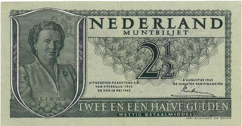 Nederlandse Antillen. 2,5 gulden. Bankbiljet. Type 1955. - UNC.