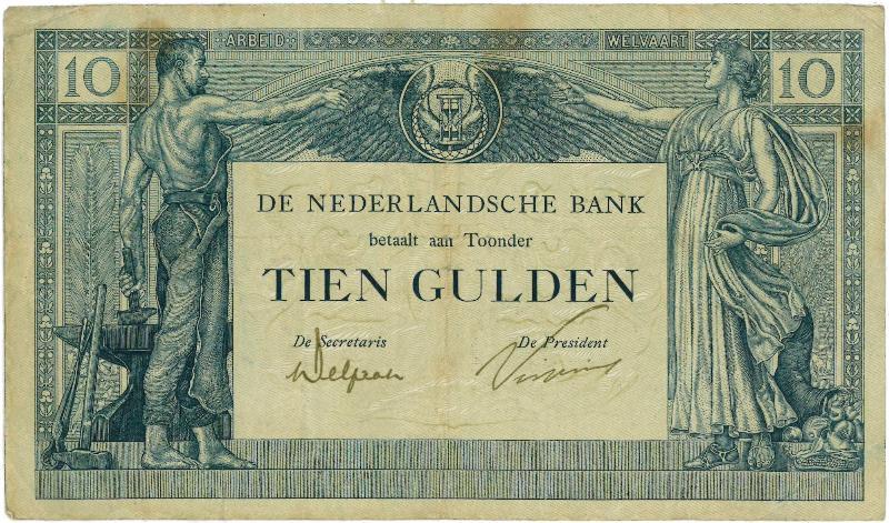 Nederlandse Antillen. 10 gulden. Bankbiljet. Type 1972. - Nagenoeg UNC.