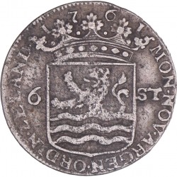 Scheepjesschelling van 6 stuiver Zeeland 1761. Fraai +.