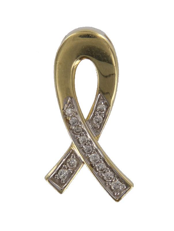 Geelgouden hanger bezet met 13 briljant geslepen diamanten, 14 karaat