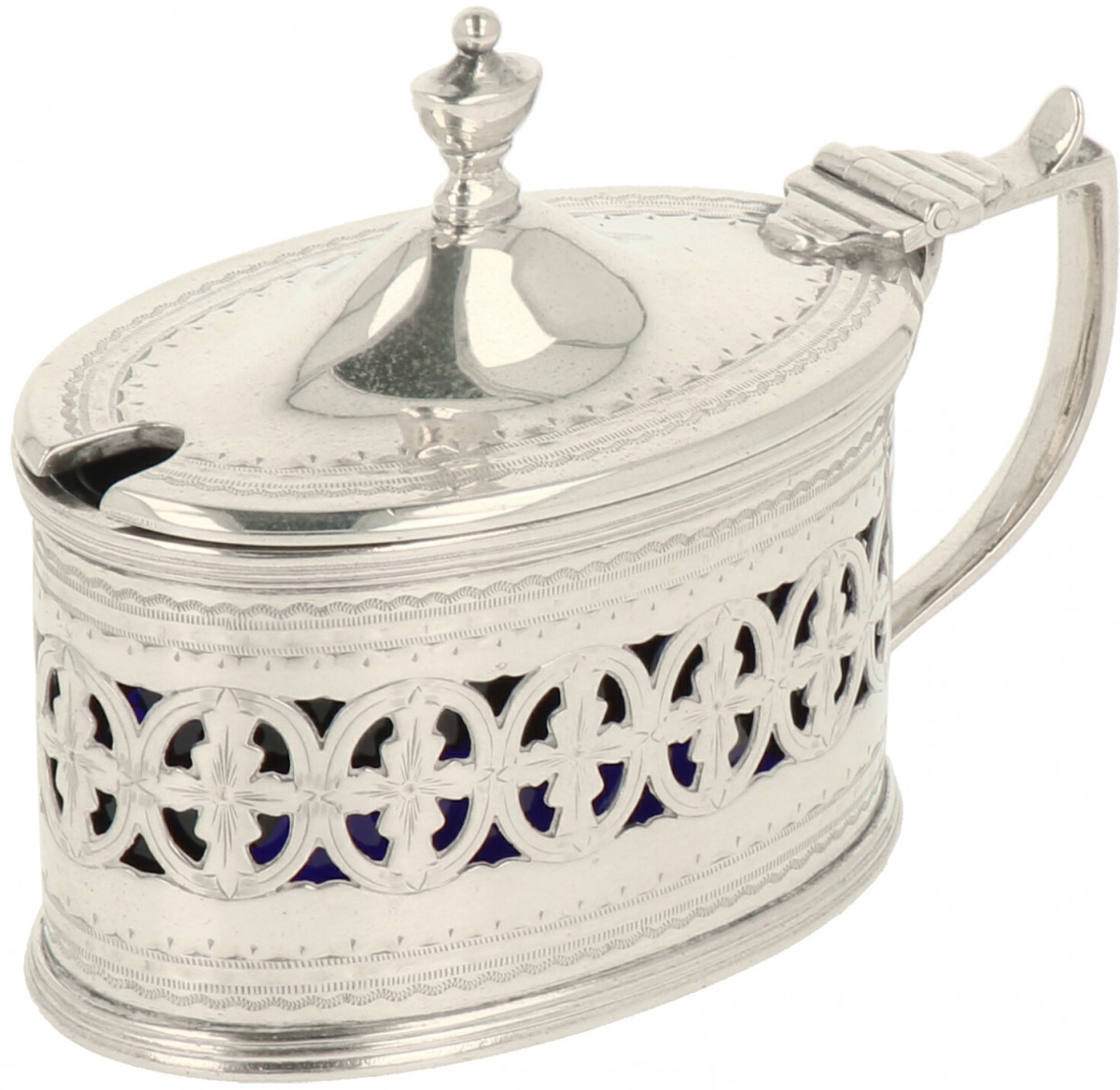 Mosterdpot zilver.