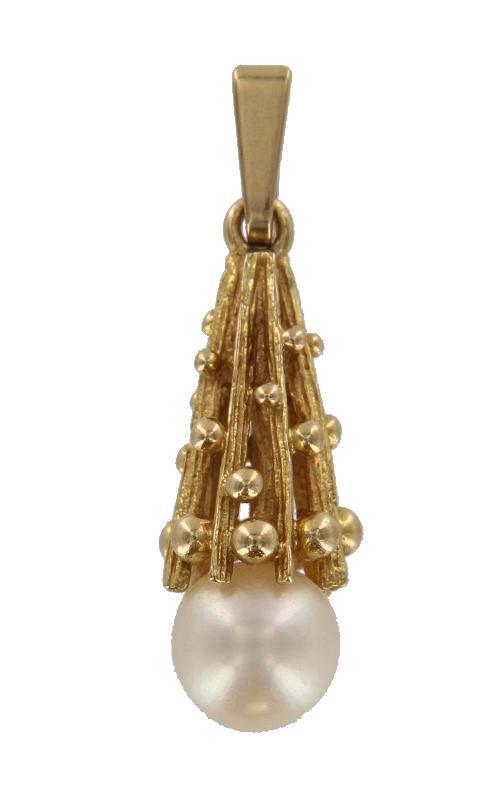 Geelgouden hanger bezet met cultivé parel, 14 karaat