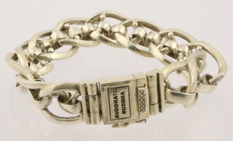 Zilveren Buddha to  Buddha armband