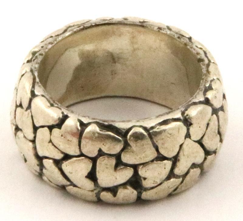 Zilveren pandora ring met hartjesmotief