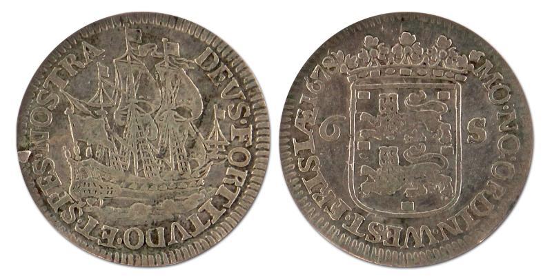 6 stuiver of scheepjesschelling. Enkhuizen. 1678. Fraai / Zeer Fraai. 