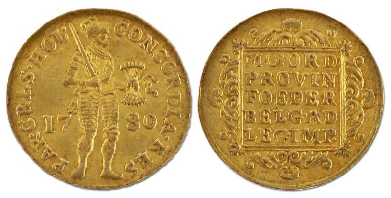 Gouden dukaat. Holland. 1780. Zeer Fraai +. 