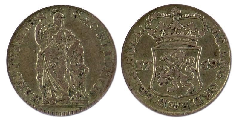 Muntmeesterpenning. Utrecht. 1759. Zeer Fraai. 