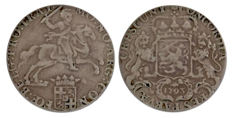 Dukaton of zilveren rijder. Utrecht. 1793. Fraai / Zeer Fraai. 