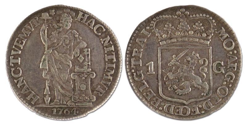 1 gulden. Utrecht. 1764. Prachtig -. 