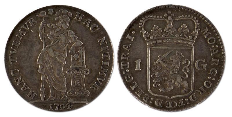 1 gulden. Utrecht. 1794. Prachtig. 