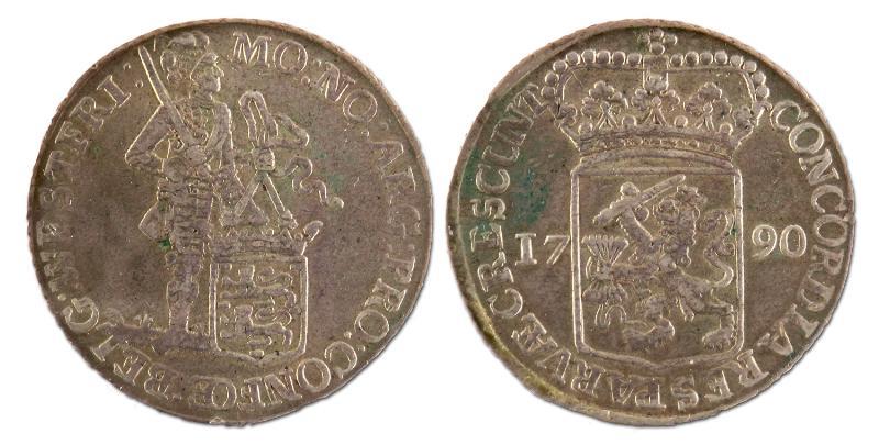 Zilveren Dukaat. West-Friesland. 1790. Zeer Fraai / Prachtig. 