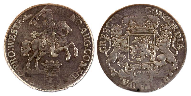 Dukaton of zilveren rijder. West-Friesland. 1772. Zeer Fraai -. 