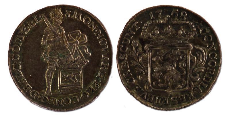 1/8 dukaat. Zeeland. 1768. Prachtig. 