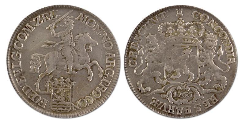 Dukaton of zilveren rijder. Zeeland. 1766. Zeer Fraai / Prachtig. 