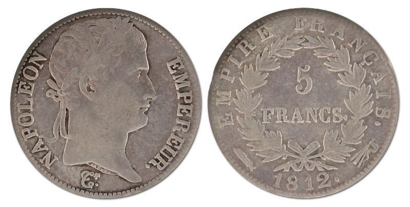 5 franc. Lodewijk Napoleon. 1812. Zeer Fraai. 