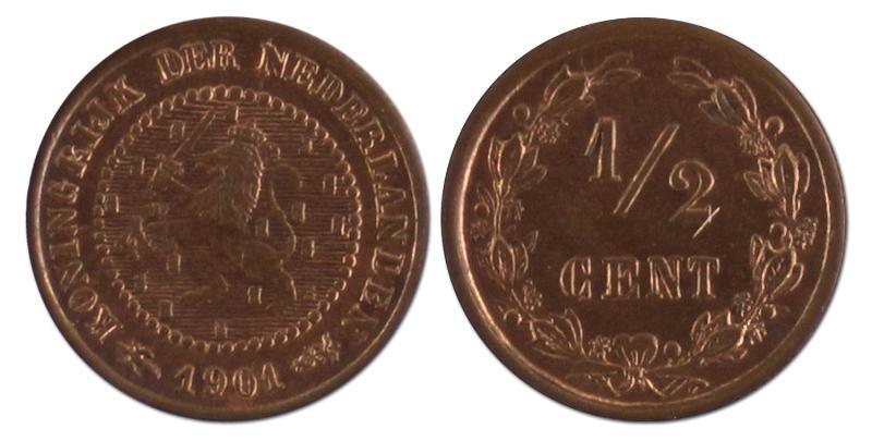 1/2 cent. Wilhelmina. 1901. FDC. 