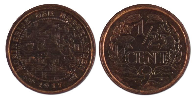 1/2 cent. Wilhelmina. 1917. FDC. 