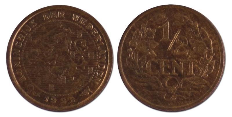 1/2 cent. Wilhelmina. 1922. FDC. 