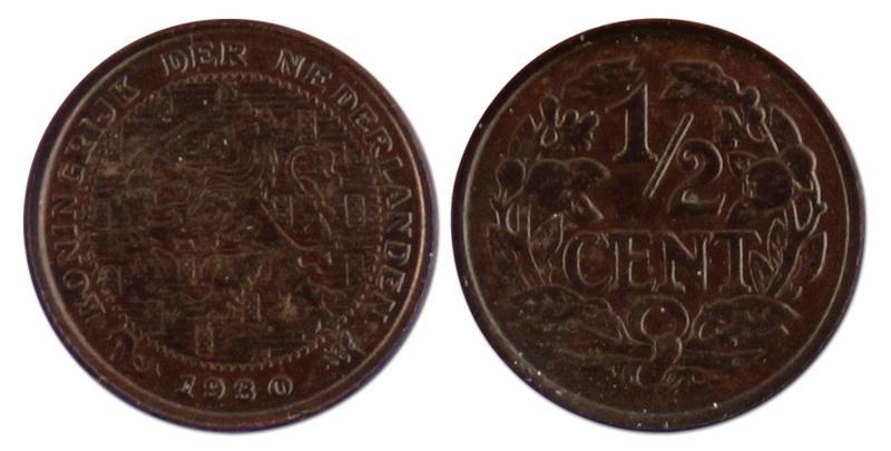 1/2 cent. Wilhelmina. 1930. FDC. 