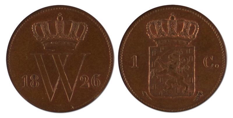 1 cent. Willem I. 1826 U. FDC. 