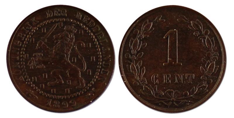 1 cent. Wilhelmina. 1899. Prachtig. 