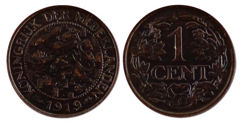 1 cent. Wilhelmina. 1919. FDC. 