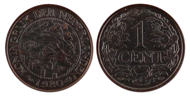1 cent. Wilhelmina. 1920. FDC. 