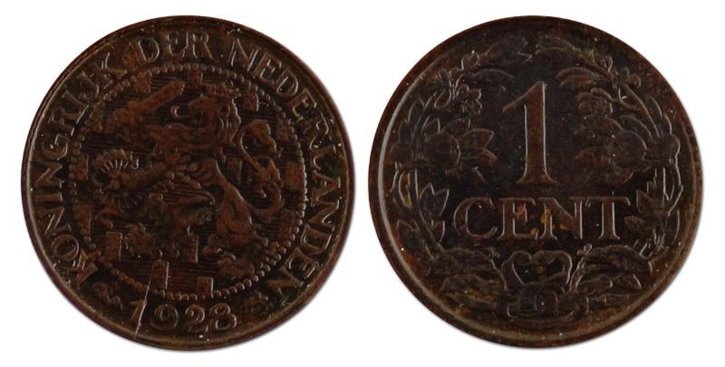 1 cent. Wilhelmina. 1928. FDC. 