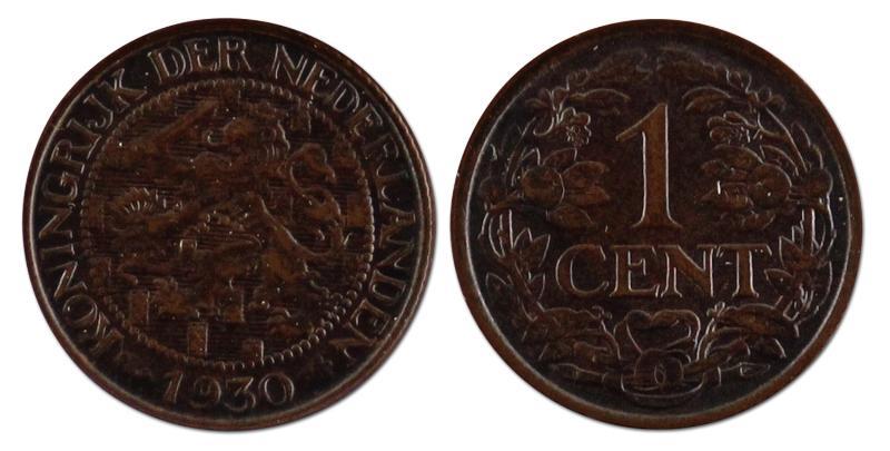1 cent. Wilhelmina. 1930. FDC. 